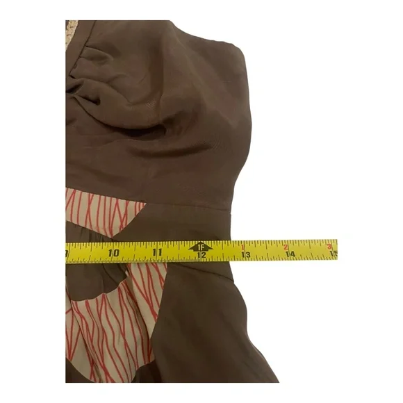 $188 Anthropology Harkham Brown Silk Mini Dress Tunic Medium NWT - Picture 13 of 15
